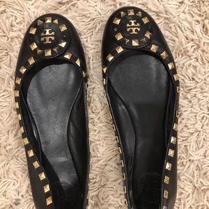 Tory Burch Gold Studded Flats